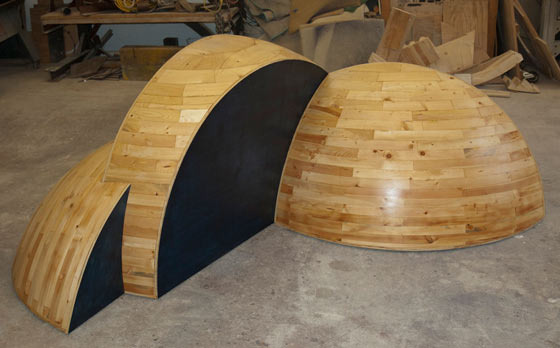 Huddled, 2008, 33" x 92" x 77"